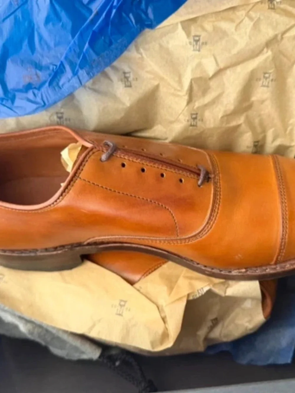 NIB Allen Edmonds Park Avenue Walnut Leather Oxfords Size 7 E